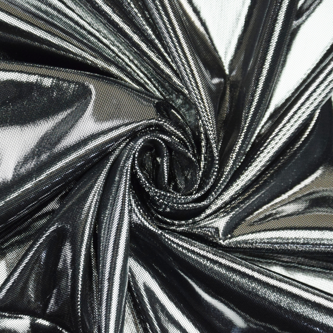 Tissu lamé jersey uni, argent