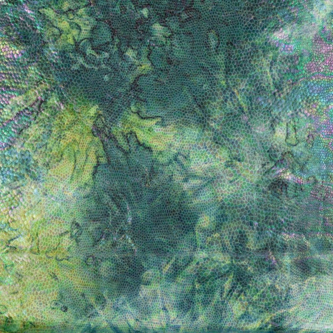 Tissu lamé jersey Peau de serpent Snakeskin, vert