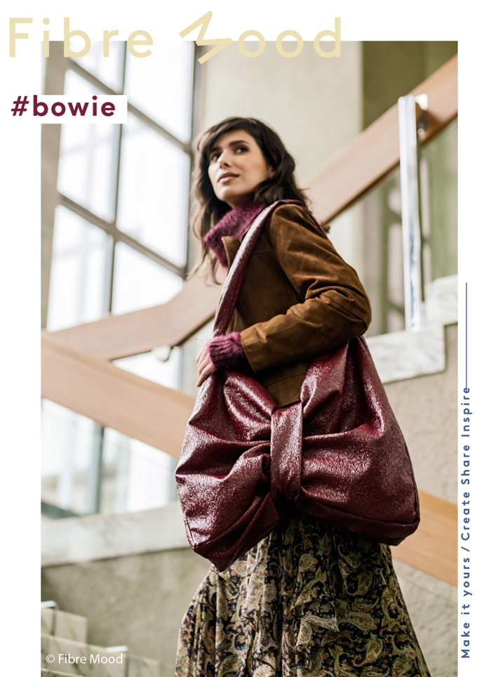 Stretch foil fabric Crackle Fibre Mood, wine red