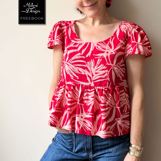 Patron couture gratuit Supplément pour robe Klara pdf Malomi Blouse avec Volant, en allemand