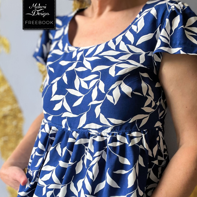Patron couture gratuit Supplément pour robe Klara pdf Malomi Blouse avec Volant, en allemand