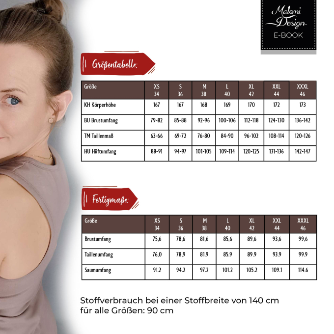 Freebook Malomi Damen Racertop Ella, german