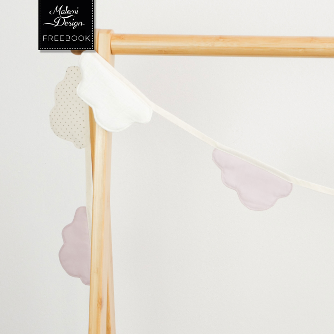 Patron couture gratuit guirlande de cerfs-volants et nuages pdf Malomi, en français
