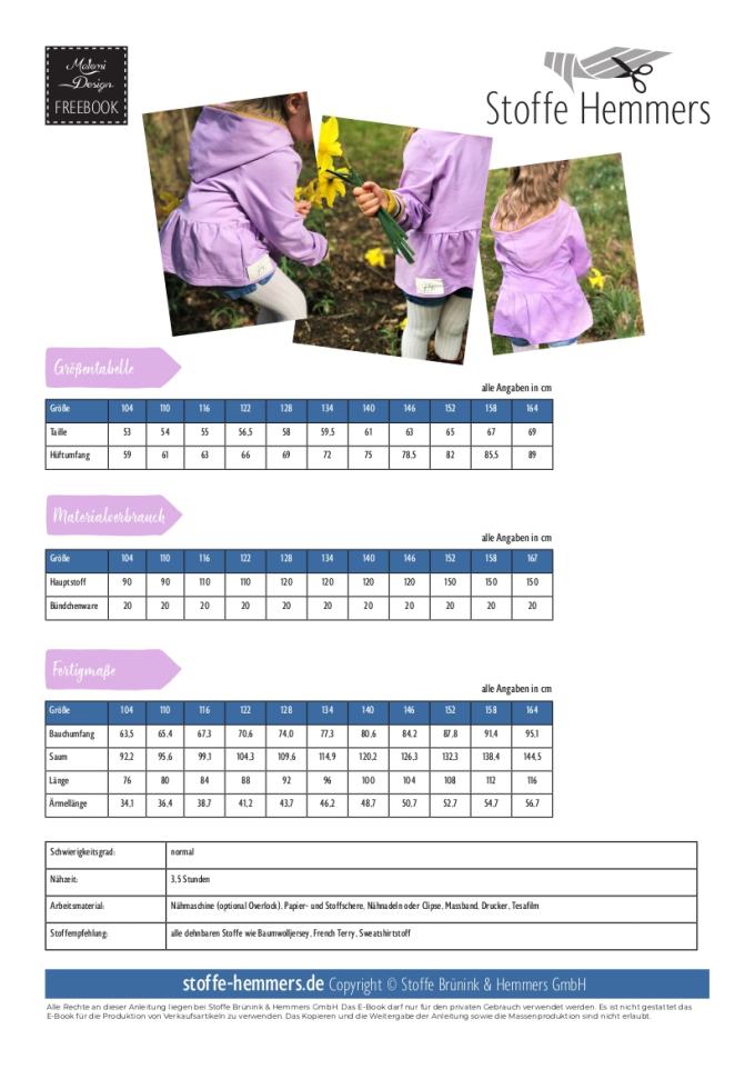Patron couture gratuit pullover de printemps enfant Emma pdf Malomi, en français