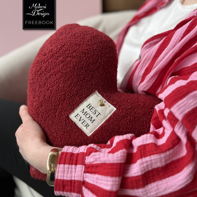 Patron couture gratuit Coussin coeur pdf Malomi, en français