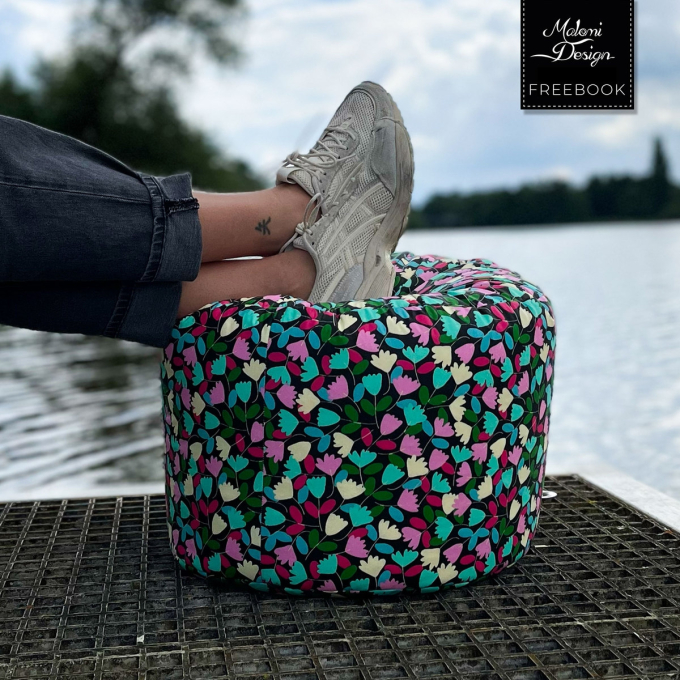Patron couture gratuit coussin pouf CHILLMA pdf Malomi, en français