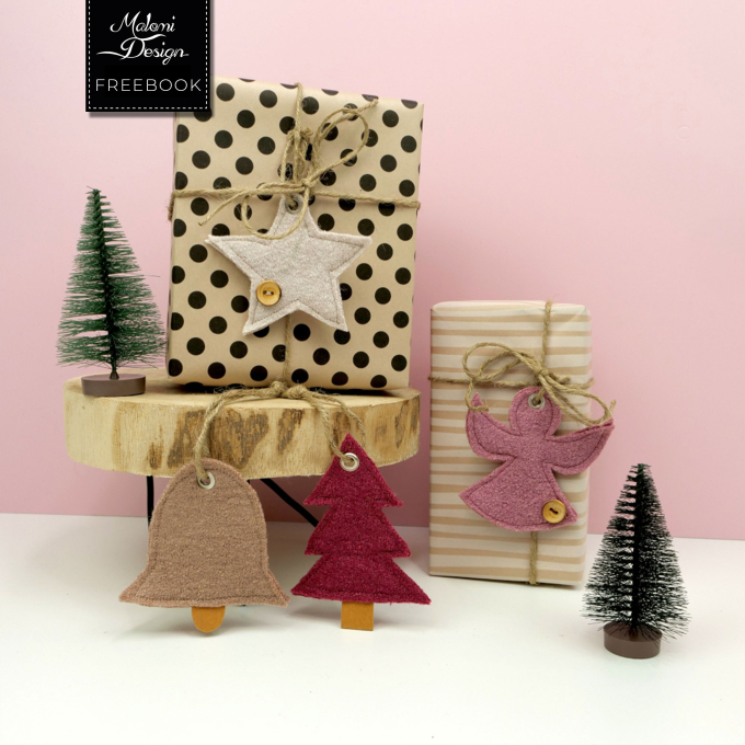 Patron couture gratuit Étiquettes de Noël Malomi pdf, en français