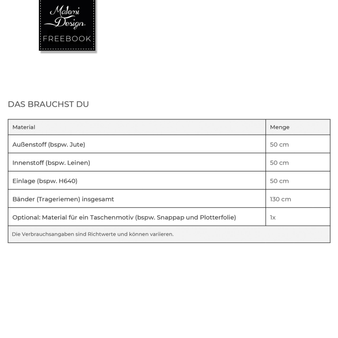 Freebook Malomi Christmas Bag, german