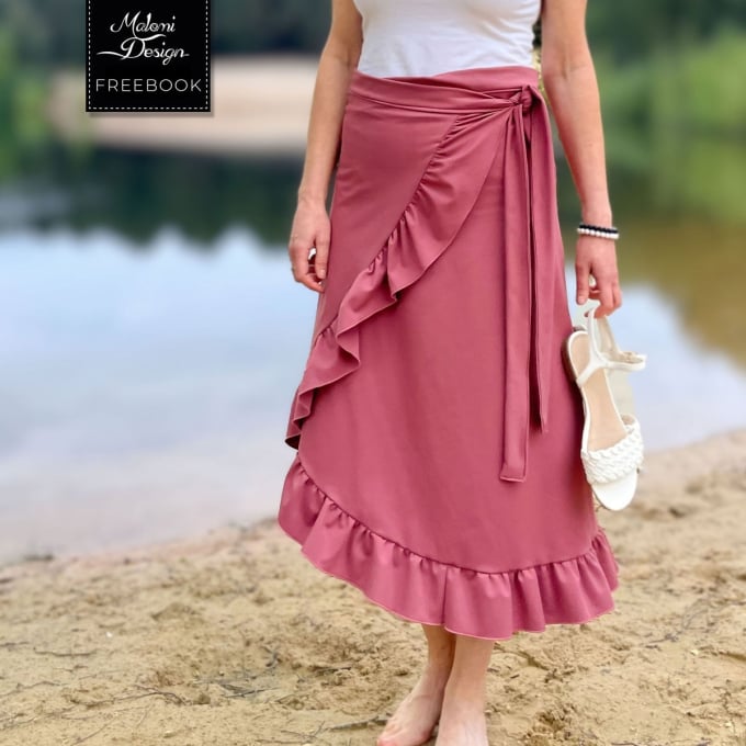 Patron couture gratuit jupe femme pdf Lucia Malomi, en français