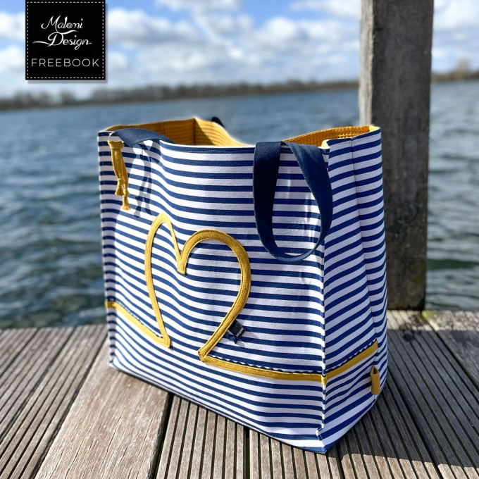 Patron couture gratuit sac de plage maritime XXL pdf Malomi, en français