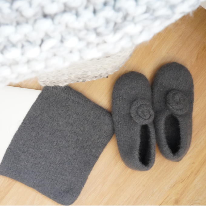 Patron couture gratuit tricot chaussons pdf Filzpantoffeln BellaLana, en allemand