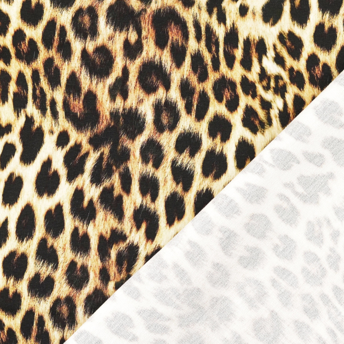 French terry roughened Animal Print, yellow