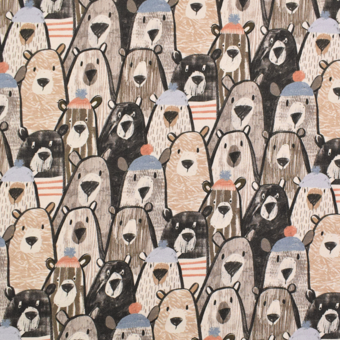 French Terry roughened bear gang, brown