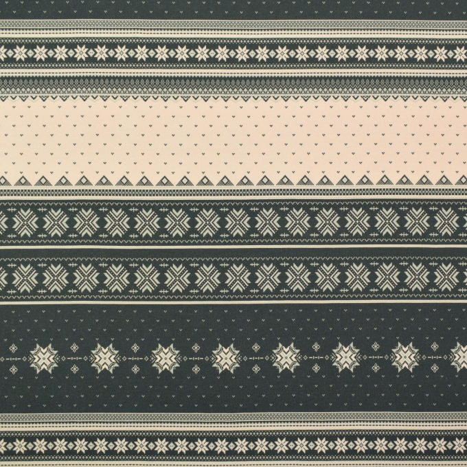 French Terry opgeruwd Christmas Stripes, groen