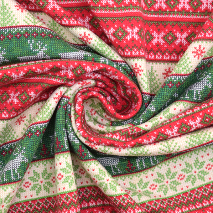 French Terry opgeruwd Christmas Sweater, crèmekleurig