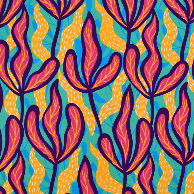 French Terry roughened Colourful Dream, green