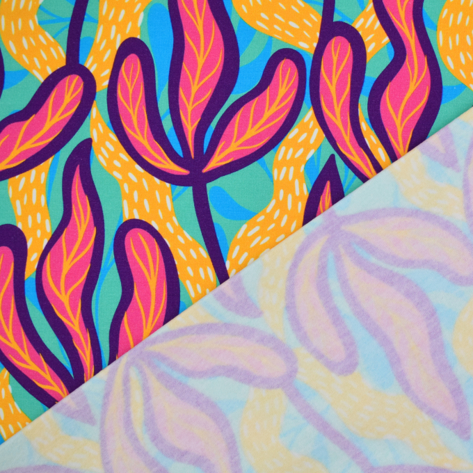 French Terry roughened Colourful Dream, green