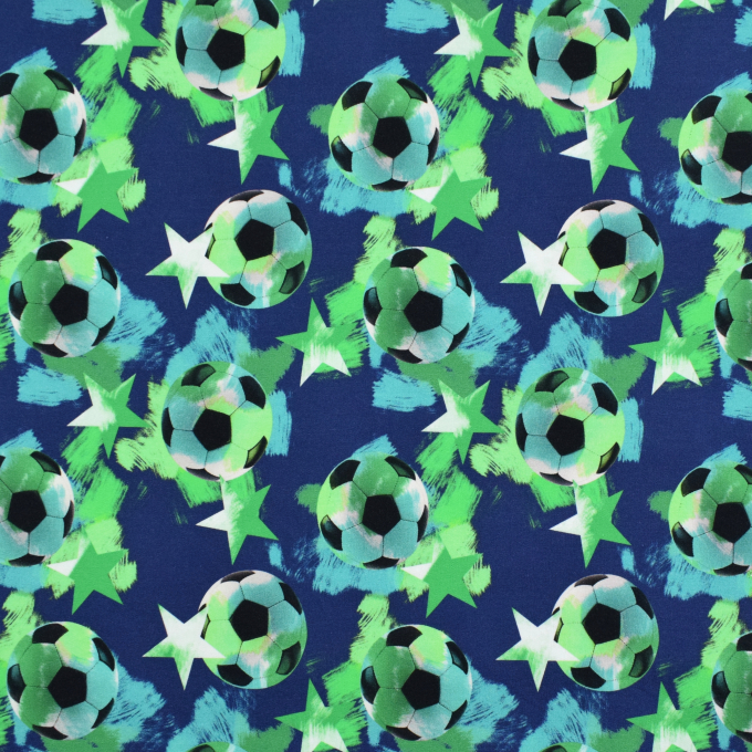 French Terry opgeruwd voetbal, donkerblauw