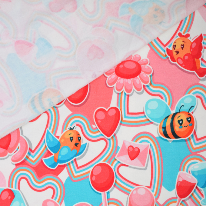 French Terry roughened Happiness, off white