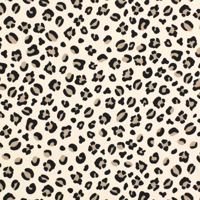 French Terry roughened Leo Spots, beige