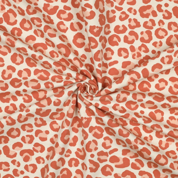 French Terry angeraut Leopard, orange