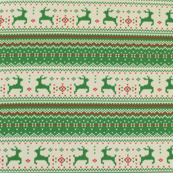 French Terry geruwd Norwegian stripes, groen