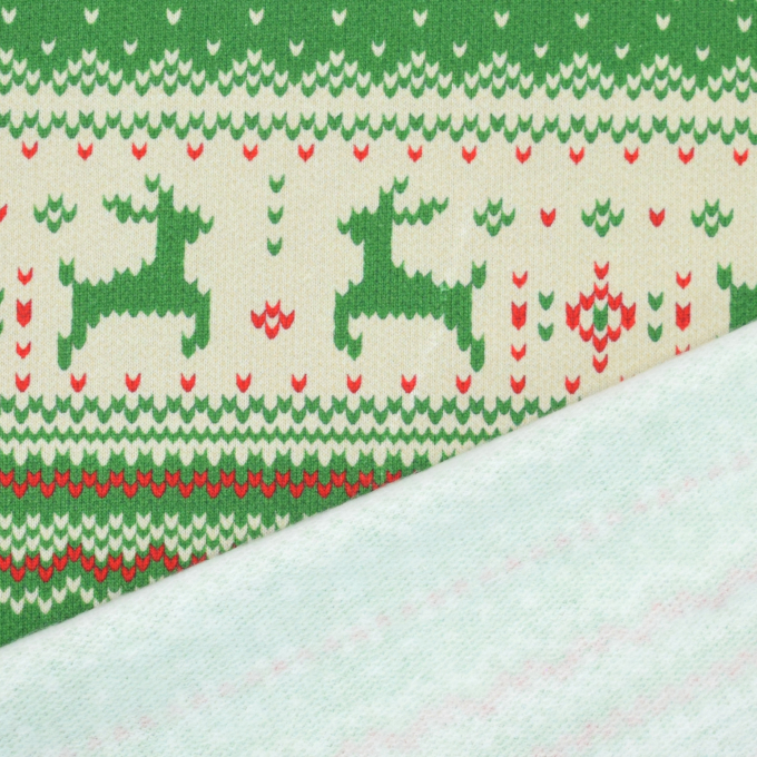 French Terry geruwd Norwegian stripes, groen