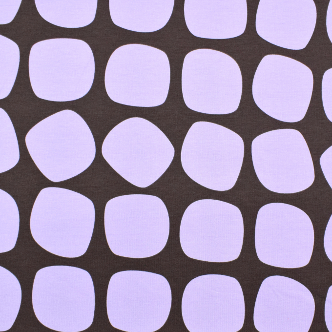 French Terry opgeruwd Retro Dots, blauwpaars