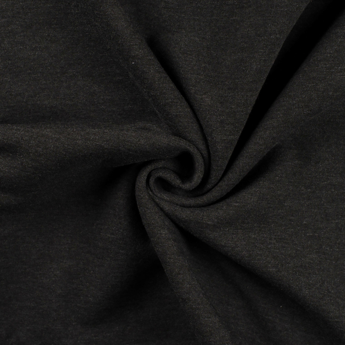 Tissu french terry gratté, anthracite chiné
