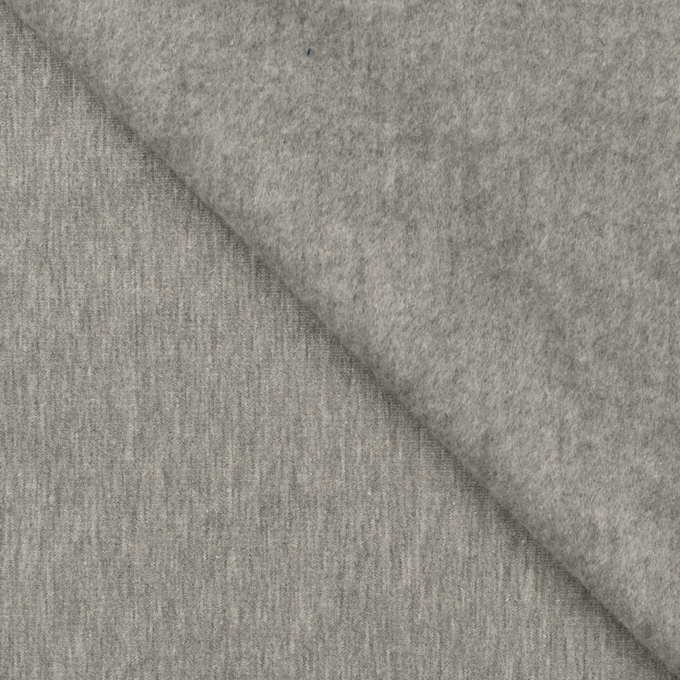 Tissu french terry gratté, gris clair chiné