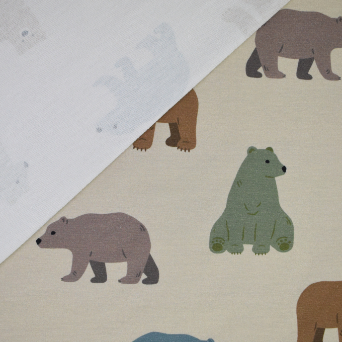 French Terry beren, beige