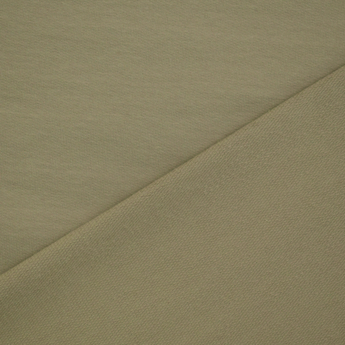 Tissu french terry, vert olive pâle