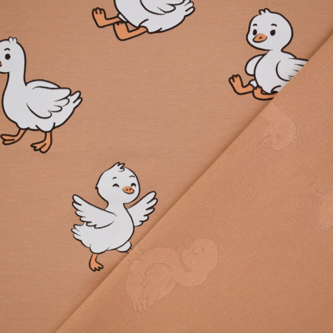 French Terry Cute Ducks, nude