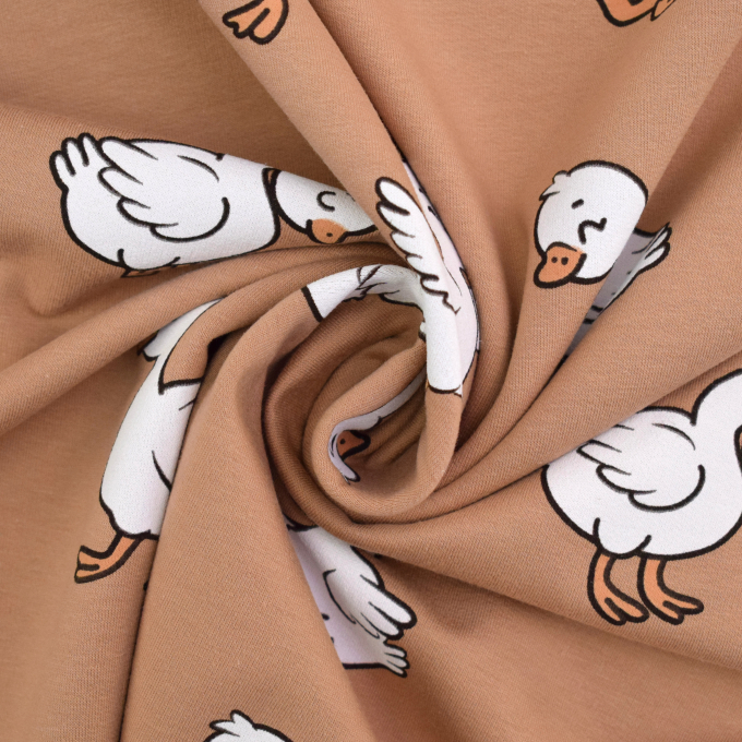 French Terry Cute Ducks, nude