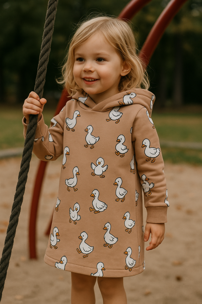 French Terry Cute Ducks, nude