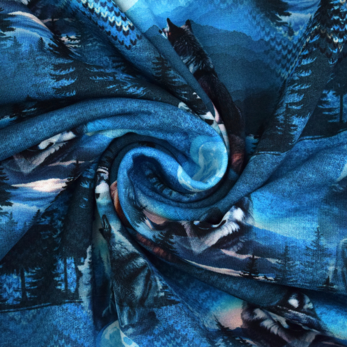 French Terry Dark Forest, blau