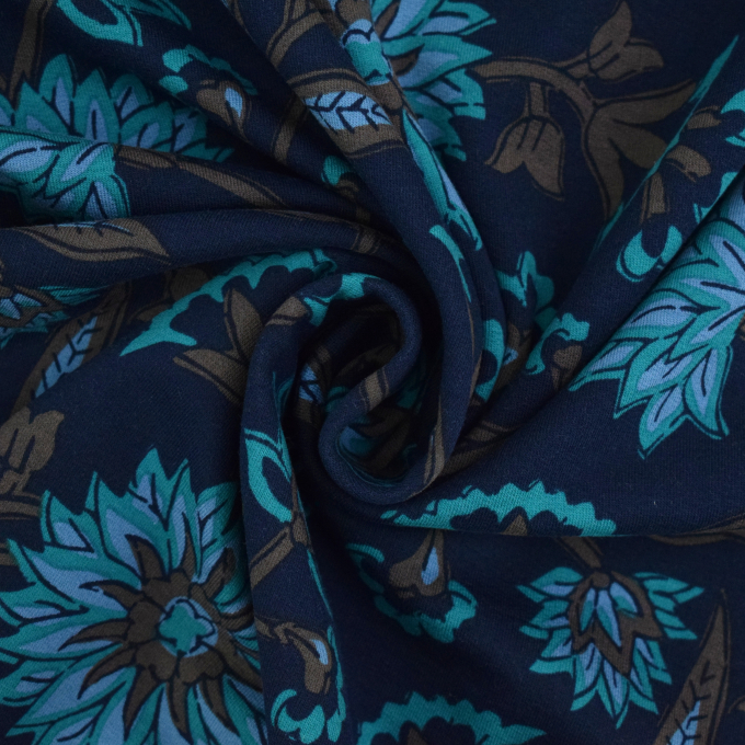 French Terry Flower Paradise, marine