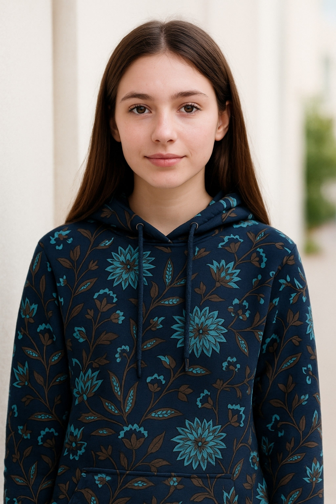 French Terry Flower Paradise, marine