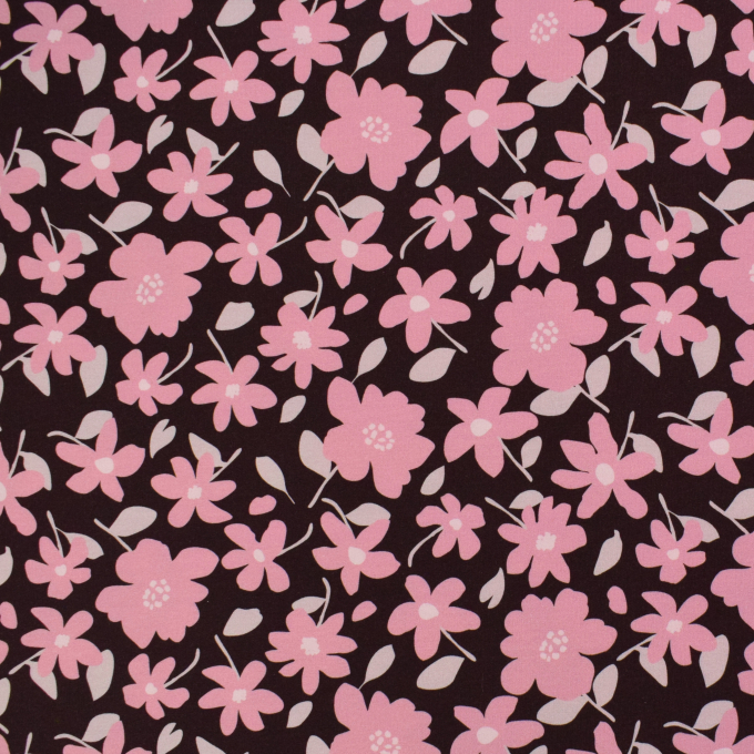 French Terry flowers, wijnrood