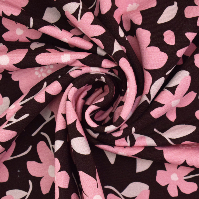 French Terry flowers, wijnrood