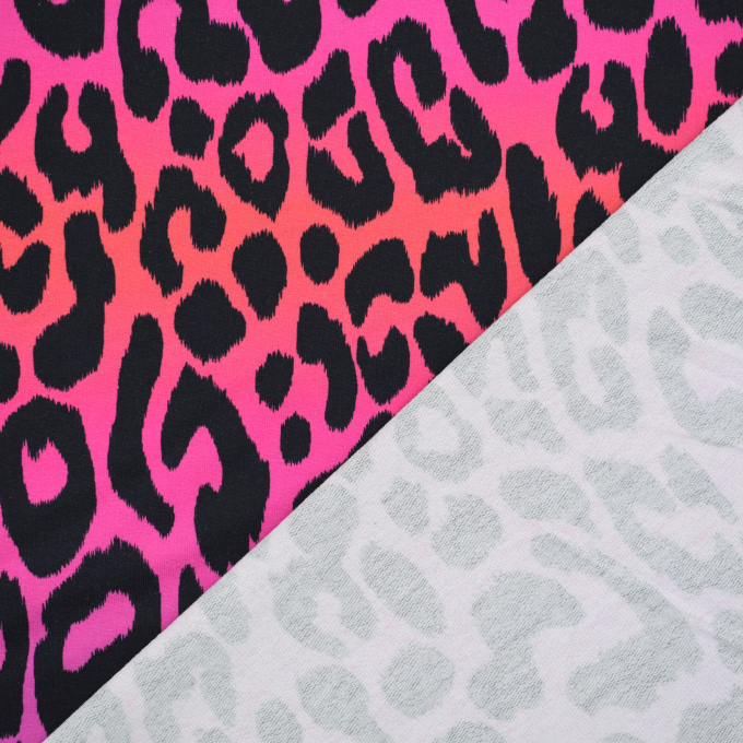 French Terry gradient leo, lichtfuchsia