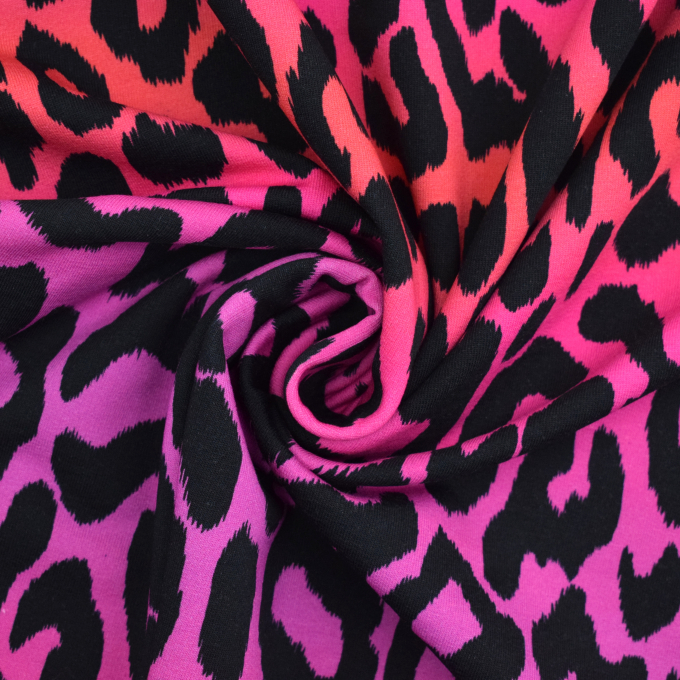 French Terry gradient leo, lichtfuchsia