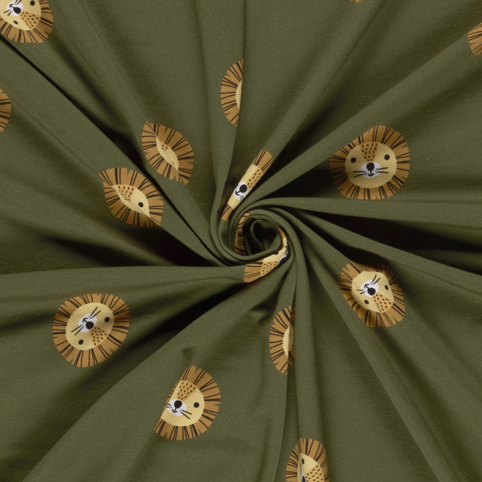 French Terry Little Lion, green