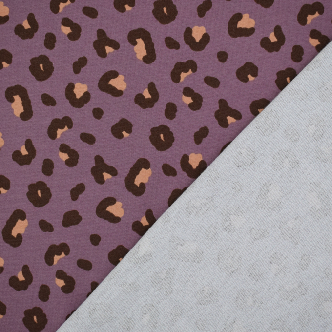 Tissu french terry lovely leo, pourpre