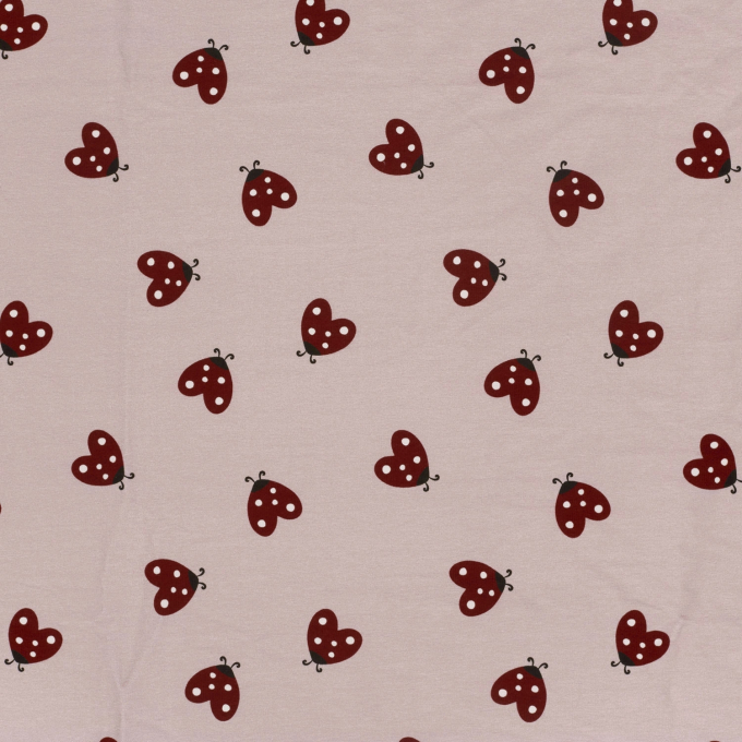 French Terry ladybug, old rosé
