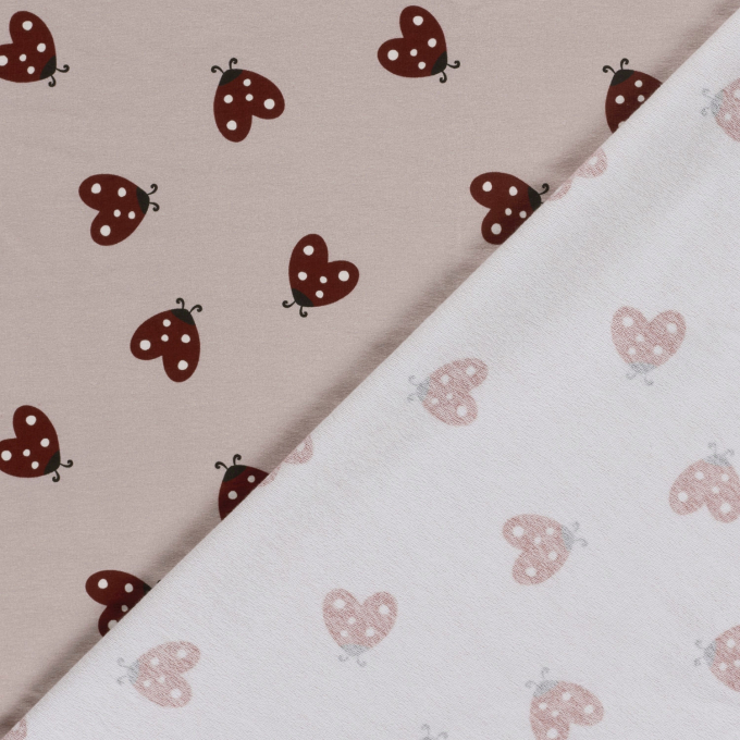 French Terry ladybug, old rosé