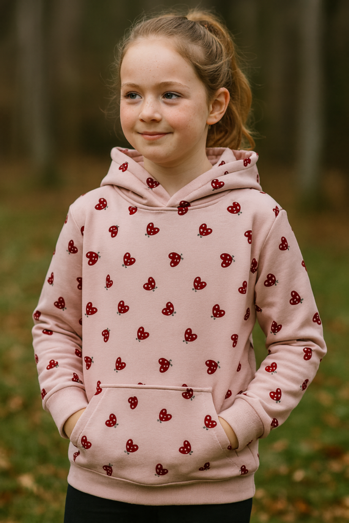 French Terry ladybug, old rosé