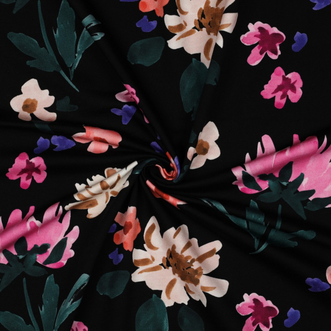 Tissu french terry Nerida Hansen Colette, noir