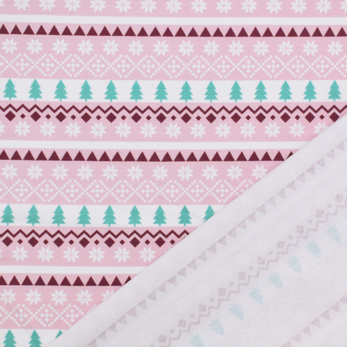 French Terry panel Christmas elves 150 x 60 cm, pink