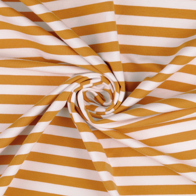 French terry stripes Leonie, curry-coloured